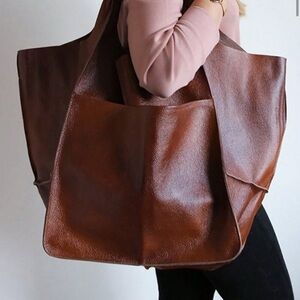 Brown Casual Women's Vintage Retro Large Capacity leather Tote Bag